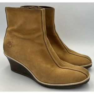 Timberland Tan Suede Wedge Boots Women’s Size 7 M